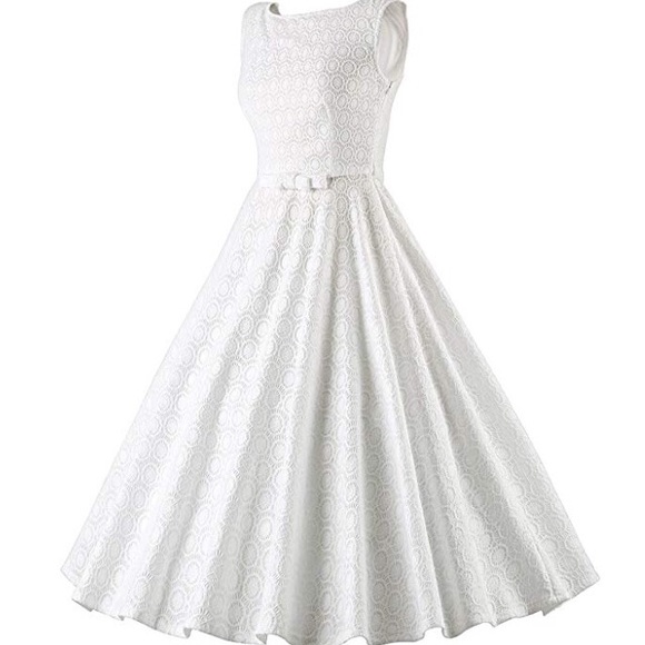 classic white cocktail dress